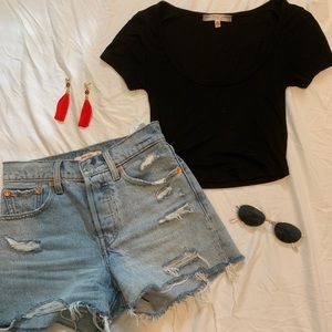 Urban Outfitters cropped black t shirt